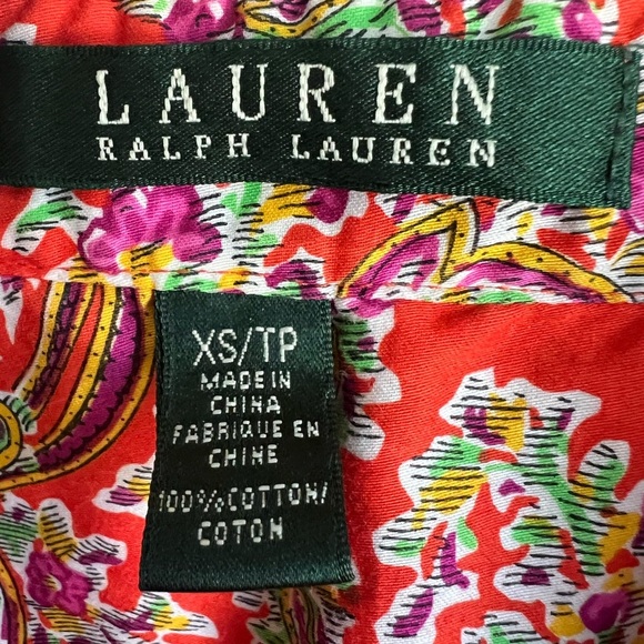 Ralph Lauren Women's printed blouse with 3/4 sleeves and button-down collar sz S - Picture 4 of 9